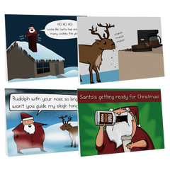 NSFW Christmas Greeting Card Bundle - 4 pack