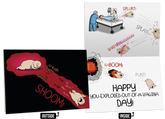 Flying Newborn - NSFW Birthday Card