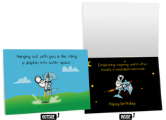 Dolphin Space - NSFW Birthday Greeting Card