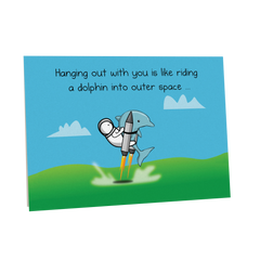 Dolphin Space - NSFW Birthday Greeting Card